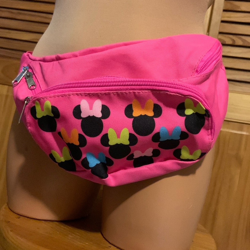 Minnie mouse, silhouette fanny bag pink nylon Disney, authentic adult child teen
